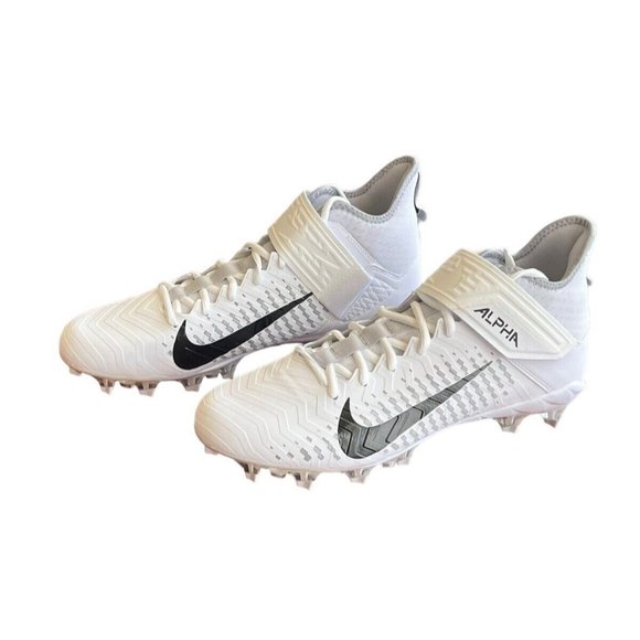 Nike Alpha Menace Pro 2  Mid Cleats AQ3209-100  White Size 12.5 - Picture 1 of 11